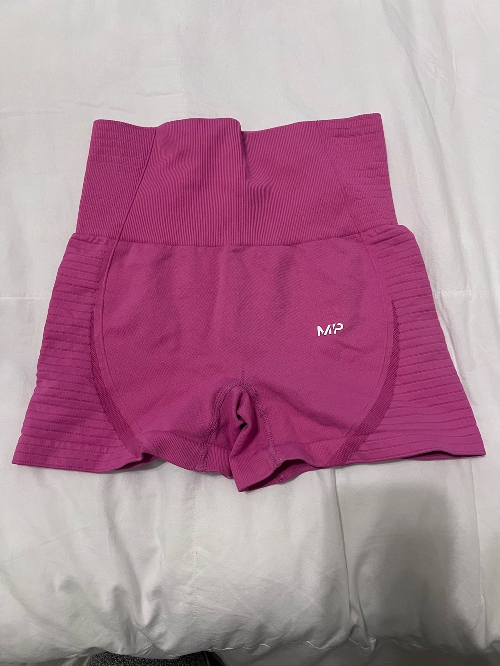 MP High-Waist Ribbed Bike Shorts in Fuchsia